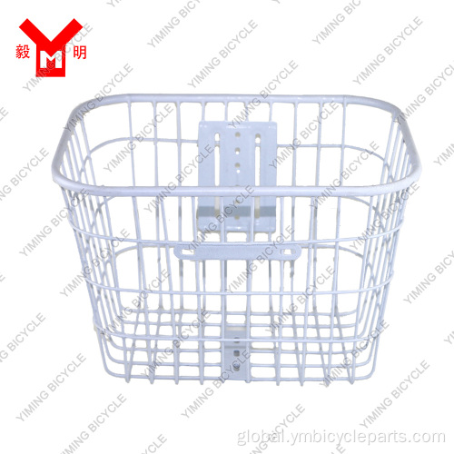 Pet Baskets For Bike White Color Steel Wire Basket Bicycle Basket Factory